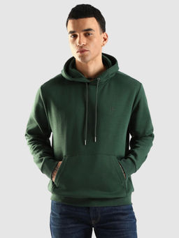 Calvin Klein - Green Solid Regular Fit Cotton Hoodie