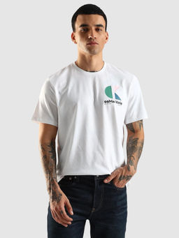 Calvin Klein - Men White Printed Relaxed Fit Cotton T-Shirt