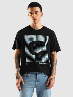 Calvin Klein - Men Black Printed Relaxed Fit Cotton T-Shirt