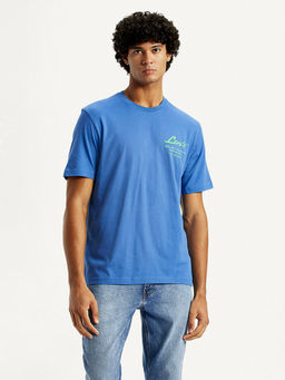 Levi's - Mens Blue Typography Regular Fit T-Shirt