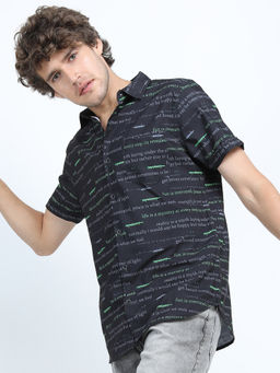 LOCOMOTIVE - Mens Printed Casual Slim Fit Shirt
