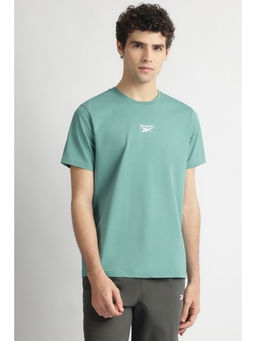 Reebok - Men Green Solid T-Shirt