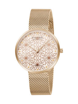 Strand by Obaku - Meadow Roses Rose Gold Dial Quartz Watch For Women (S700LXVVMV-DM)