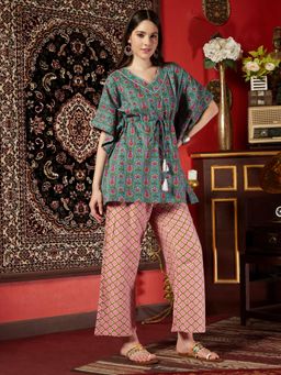 Gahan - Printed Ethnic Pure Cotton Co-Ord Set