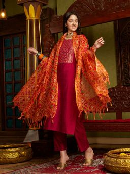 Gahan - Yoke Embroidered Kurta With Pant & With Dupatta