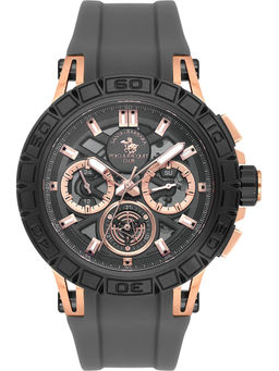 Santa Barbara Polo & Racquet Club - Men Grey Quartz Dial Analog Watch (SB5100042) (M)