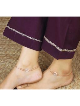 White Velvet - Celeste Halo Rose Gold Anklet 925 Silver