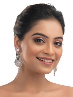 Silk Petalss - Women White Damini Earrings