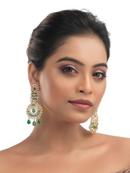 Silk Petalss - Women Green Kamini Earrings
