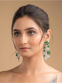 Silk Petalss - Women Green Patralekha Earrings