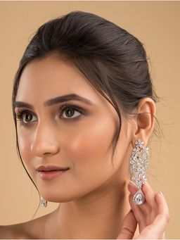 Silk Petalss - Women White Devaki Earrings