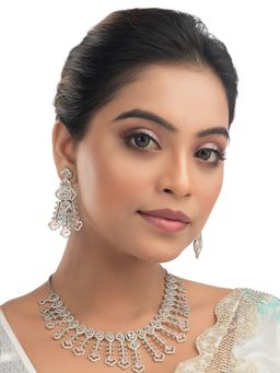 Silk Petalss - Women White Darpita Jewellery Set