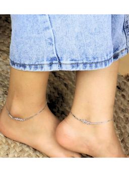 White Velvet - Starlight Symphony Silver Anklet 925 Silver