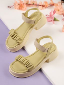 Truffle Collection - Yellow Solid Sandals