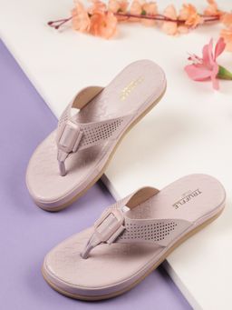 Truffle Collection - Purple Solid Sandals