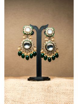 Nayaab by Sonia - Rajputana Panna Chandeliers Drops & Danglers