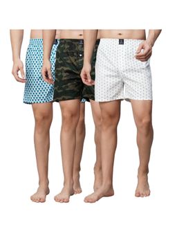 Urban Scottish - Mens Multi-coloured 100% Cotton Printed Regular Boxers (Pack of 3)