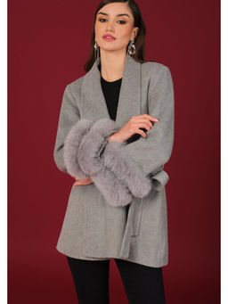 BOHO-CHIC By Sukriti Jain - Womens The Marino Winter Coat- Soft Grey
