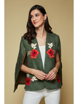 BOHO-CHIC By Sukriti Jain - Womens Sued Embroidered Cape