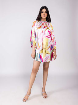 Poppi - Womens Multi-Color Florence Printed Mini Dress