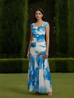 Poppi - Womens Skyla Printed Pleated Dress