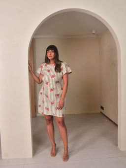 WHY SO BLUE - Womens Green Anar Short Dress