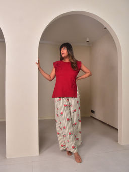 WHY SO BLUE - Womens Red Rena Co-Ord Set