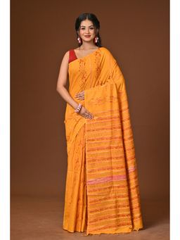 Ramshyam Collection - Mustard Khesh Kantha Saree with Unstitched Blouse