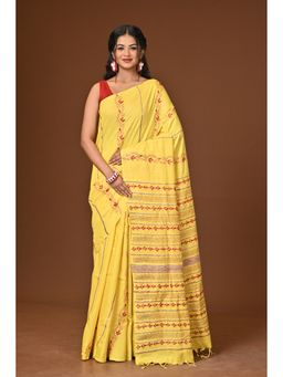 Ramshyam Collection - Yellow Khesh Kantha Saree with Unstitched Blouse
