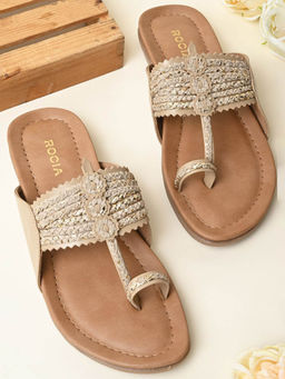 ROCIA - Beige Women Kolhapuri Flats