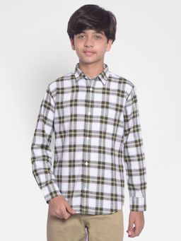 CRIMSOUNE CLUB - Boys Olive Checked Shirt