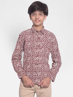 CRIMSOUNE CLUB - Boys Maroon Floral Shirt