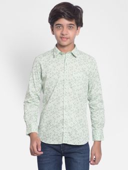 CRIMSOUNE CLUB - Boys Green Printed Shirt