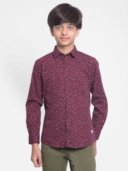 CRIMSOUNE CLUB - Boys Maroon Printed Shirt