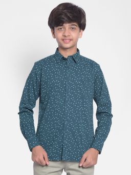 CRIMSOUNE CLUB - Boys Green Printed Shirt