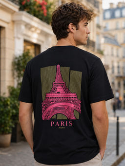 Nobero - Men's Black Oversized Graphic T-Shirt