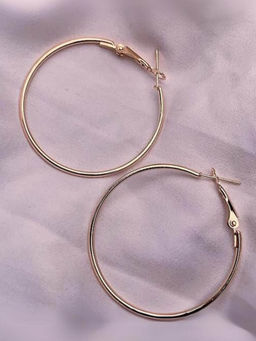 I Jewels - Gold Stylish Latest Fashion Hoop Earrings