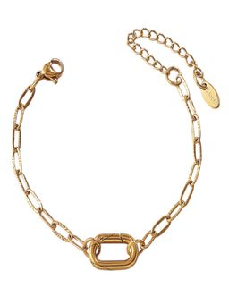 AQUASTREET - Linked Chain Bracelet With Open Clasp 18K Plated Waterproof Anti-Tarnish Gold