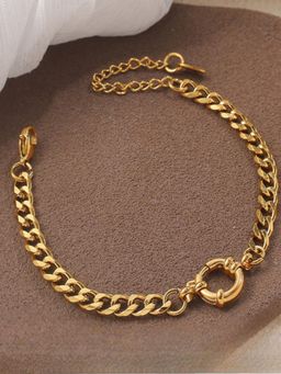 AQUASTREET - Linked Chain Bracelet With Open Clasp 18K Plated Waterproof Anti-Tarnish Gold