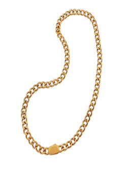 AQUASTREET - Link Chain Necklace With Open Clasp 18K Plated Waterproof Anti-Tarnish Gold