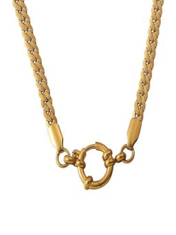 AQUASTREET - Linked Chain Necklace With Open Clasp 18K Plated Waterproof Anti-Tarnish