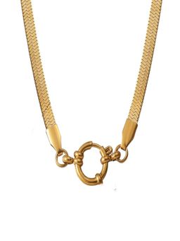 AQUASTREET - Snake Chain Necklace - Open Clasp 18K Plated Waterproof Anti-Tarnish