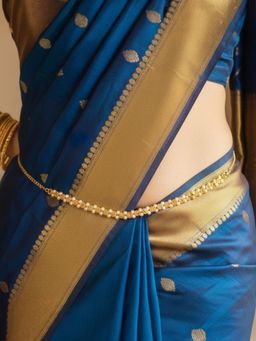 Accessher - Gold-Plated Pearl Adjustable Kamarband Waist Chain Belly Body Belt