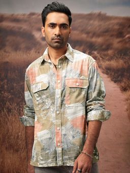 LOCOMOTIVE - Men Multi-Color Abstract Relaxed Fit Casual Shirt