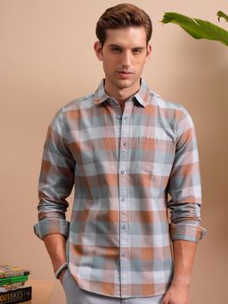 LOCOMOTIVE - Men Multi-Color Checks Regular Fit Casual Shirt