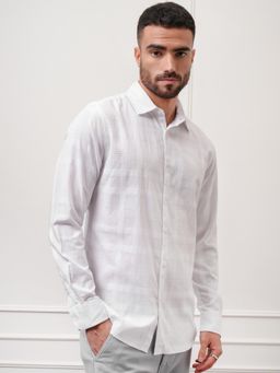 LOCOMOTIVE - Men White Checks Regular Fit Casual Shirt