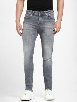 Selected - Dark Grey Mid Rise Leon Slim Fit Jeans