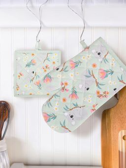 Anko - Oven Gloves and Pot Holder 100% Cotton Koalas Print