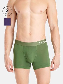 FCUK - Glo Park Royal Men'S Solid Trunks (Pack of 2)