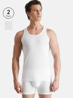 FCUK - Play Rove Men'S White Sleeveless Vests (Pack of 2)